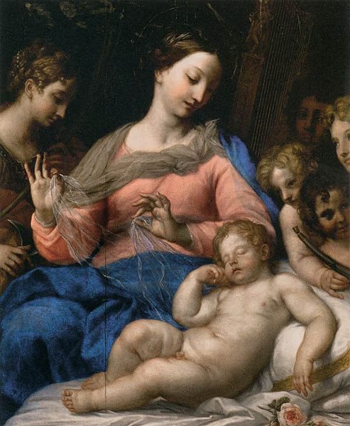 The Sleep of the Infant Jesus, with Musician Angels